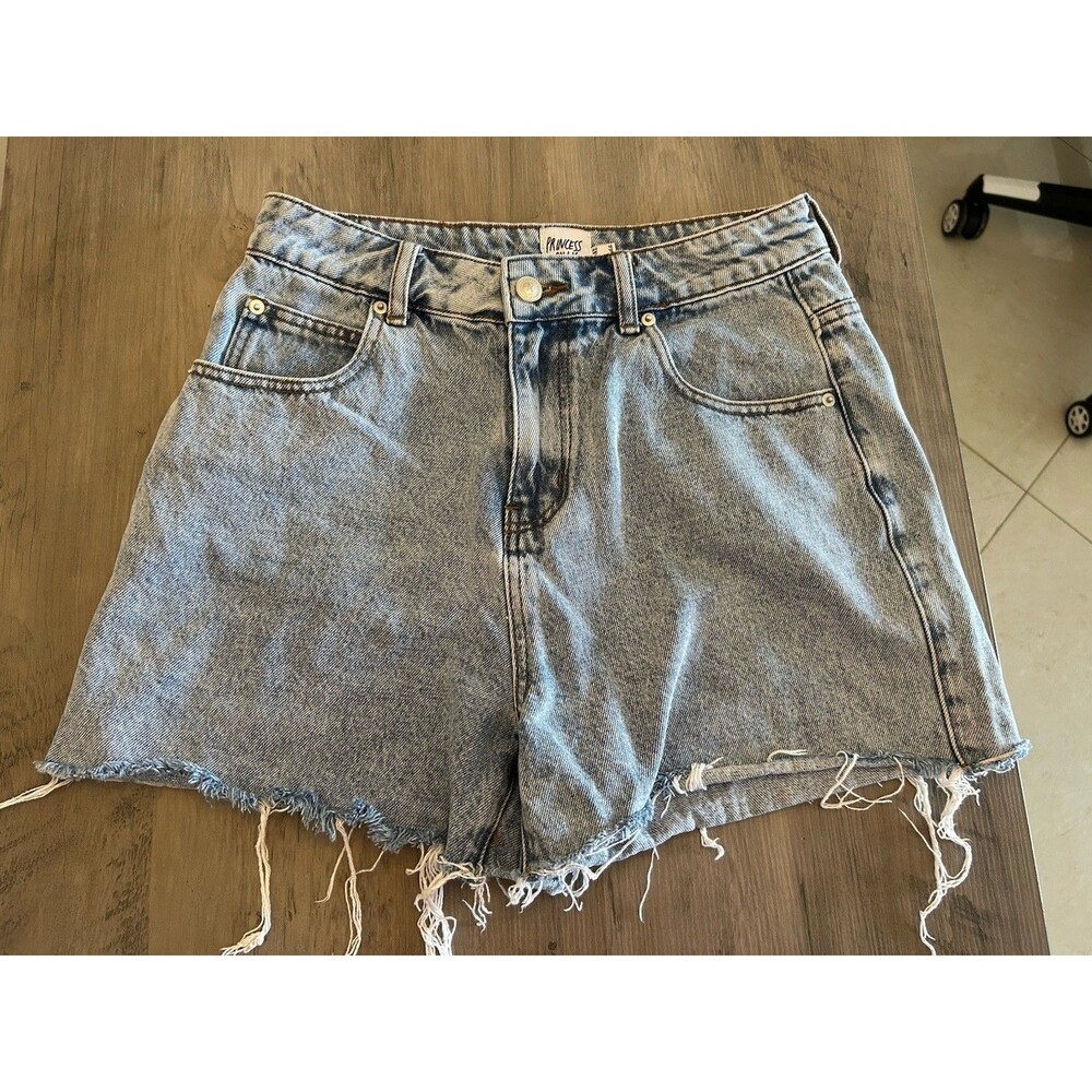 Princess Polly Anne Denim Shorts Womens Size 6 Blue Light Wash High Rise